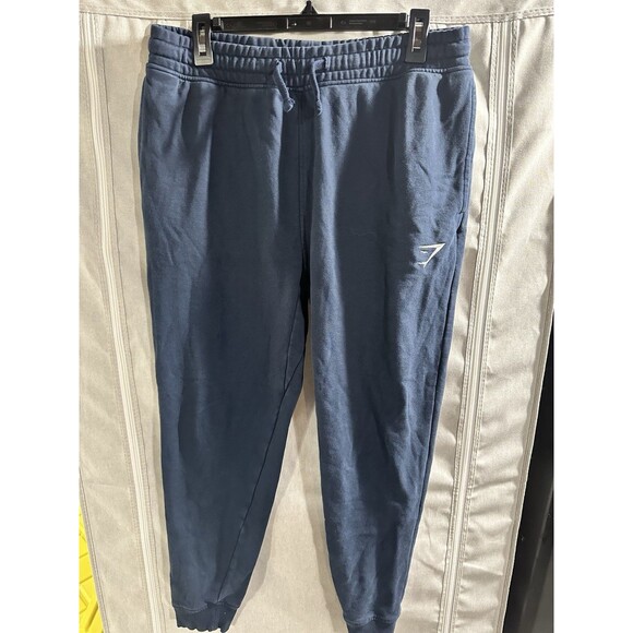 Gymshark Training Joggers Navy Blue Womens French Terry Pockets Medium Athletic - Picture 2 of 7